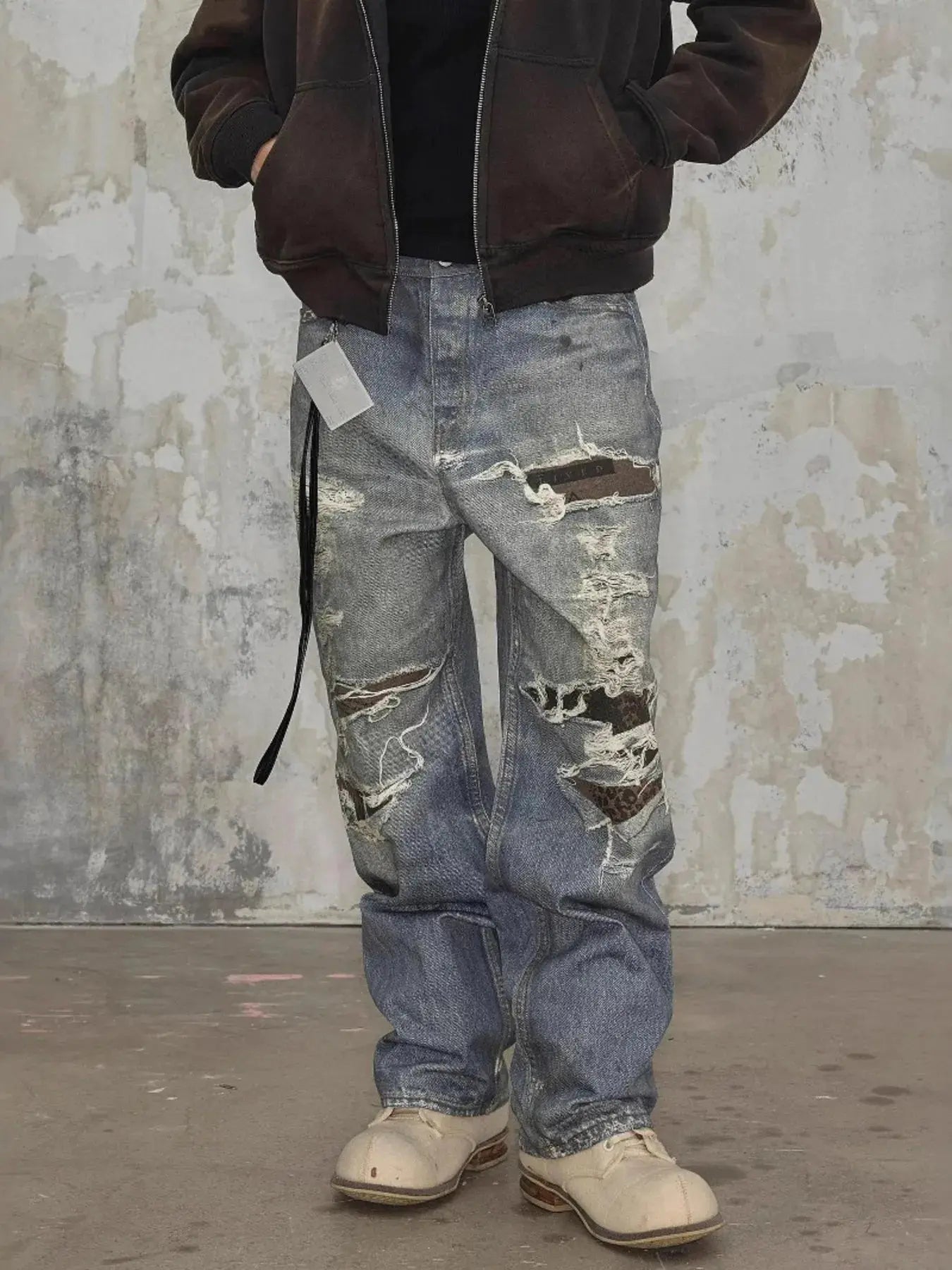 Men's Full Size Distressed Baggy Boyfriend Jeans Plus Size - Couture Envy