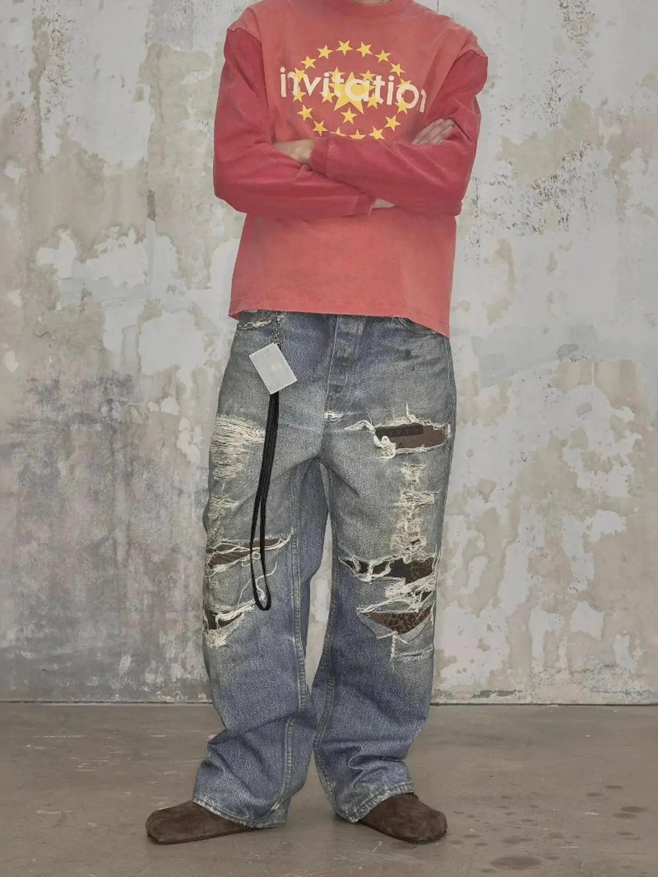 Men's Full Size Distressed Baggy Boyfriend Jeans Plus Size - Couture Envy