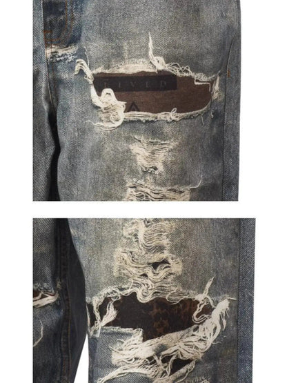 Men's Full Size Distressed Baggy Boyfriend Jeans Plus Size - Couture Envy