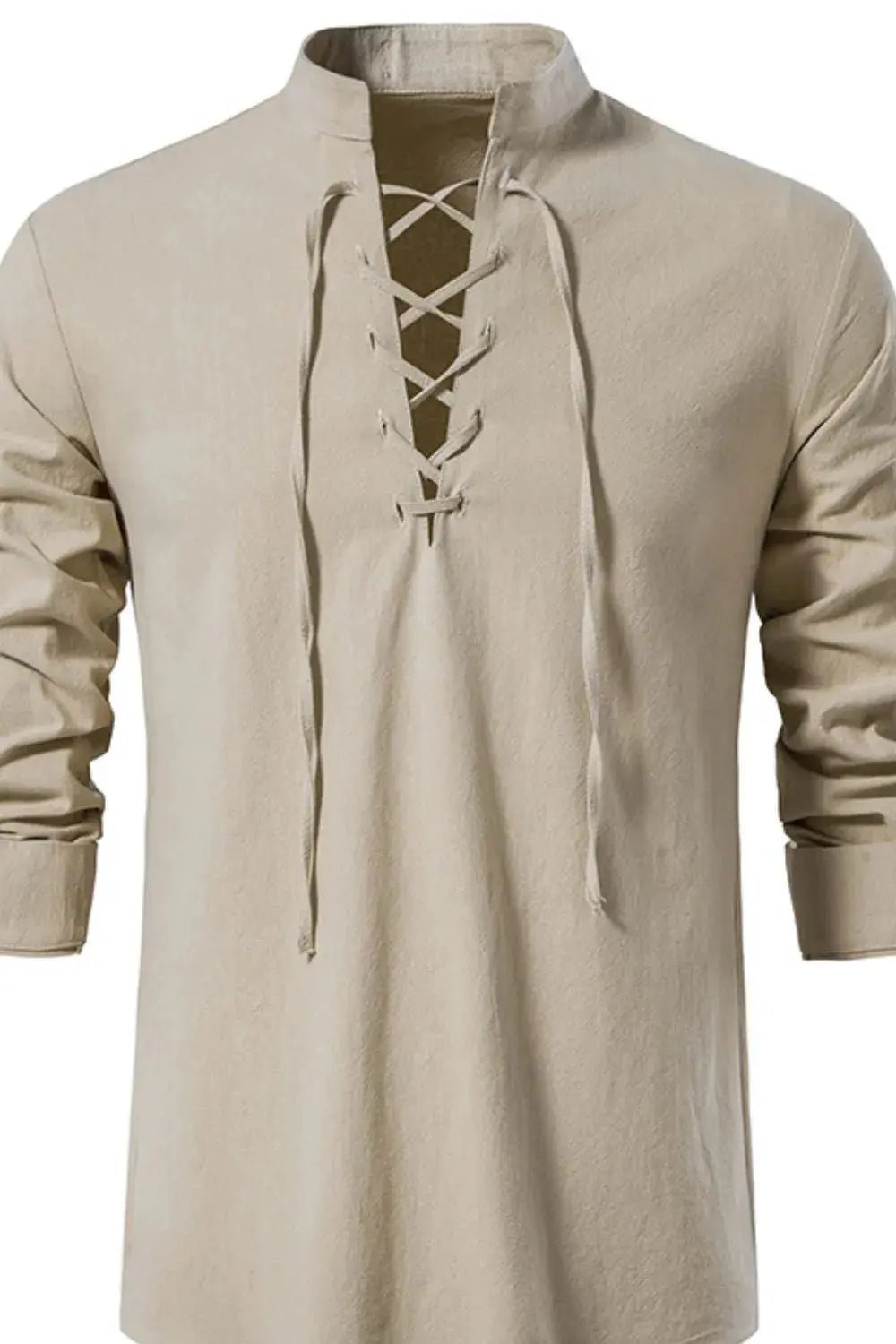 Men's Lace Up Long Sleeve Shirt - Couture Envy