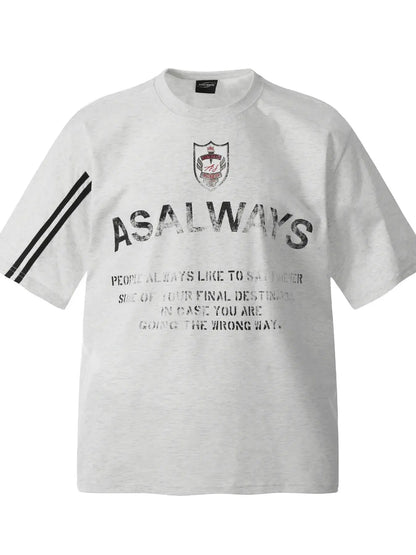 Men's Letter Round Neck Short Sleeve T-Shirt - Couture Envy