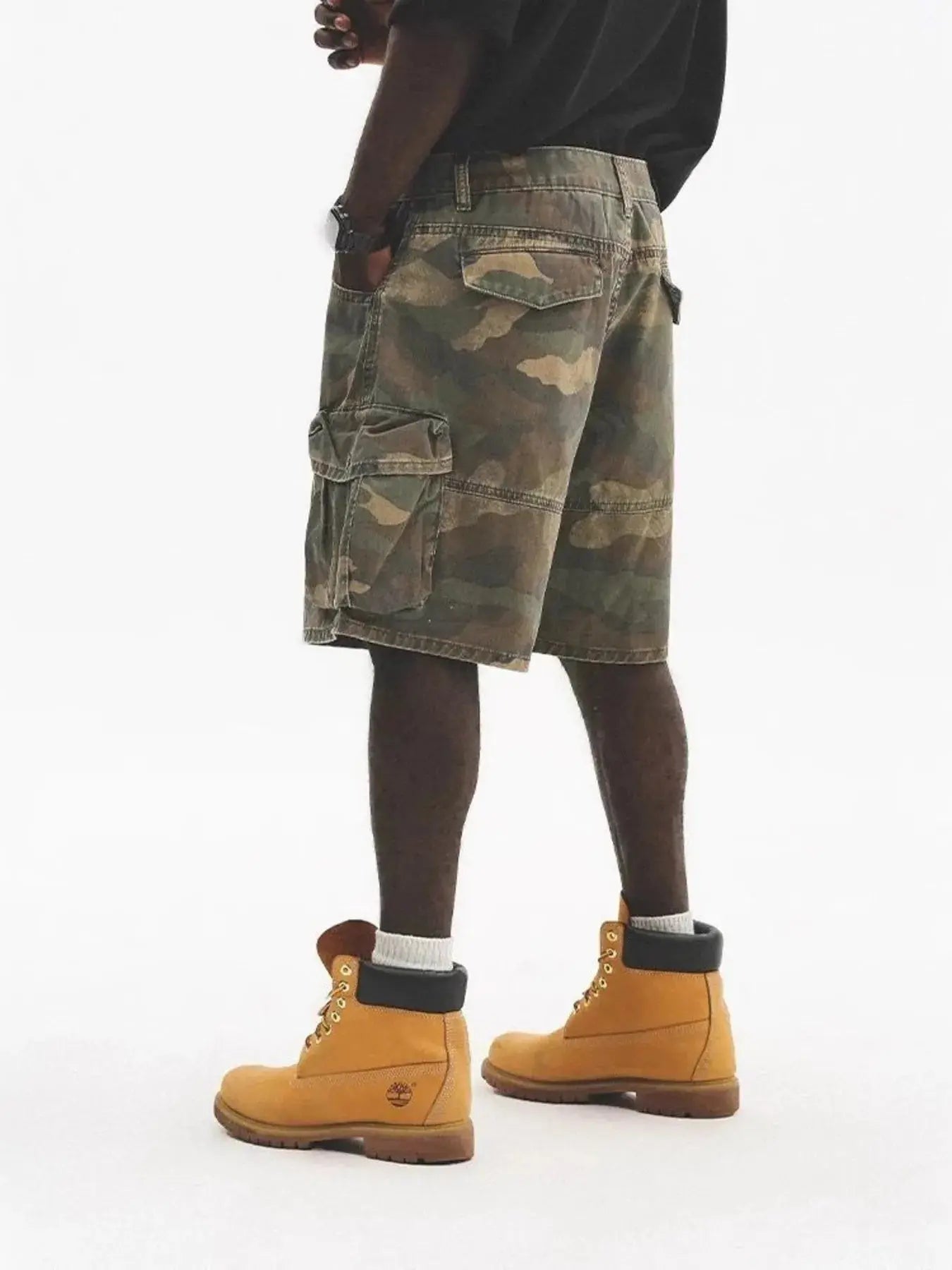 Men's Plus Size Camo Cargo Shorts with Multiple Pockets - Couture Envy