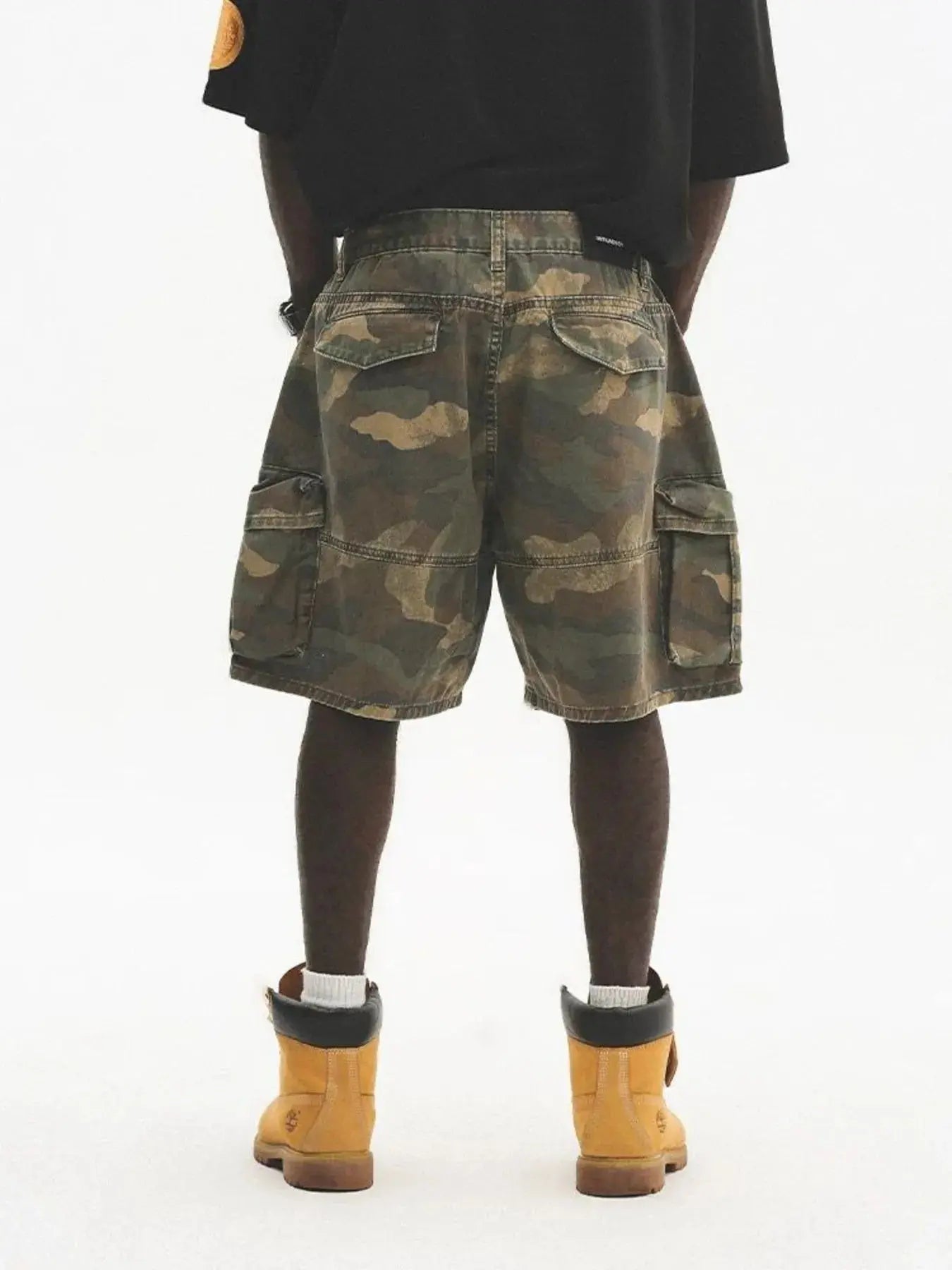 Men's Plus Size Camo Cargo Shorts with Multiple Pockets - Couture Envy