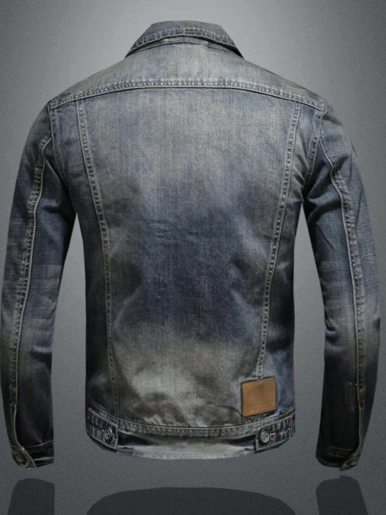 Men's Plus Size Washed Zip Up Denim Jacket with Chest Pockets - Couture Envy