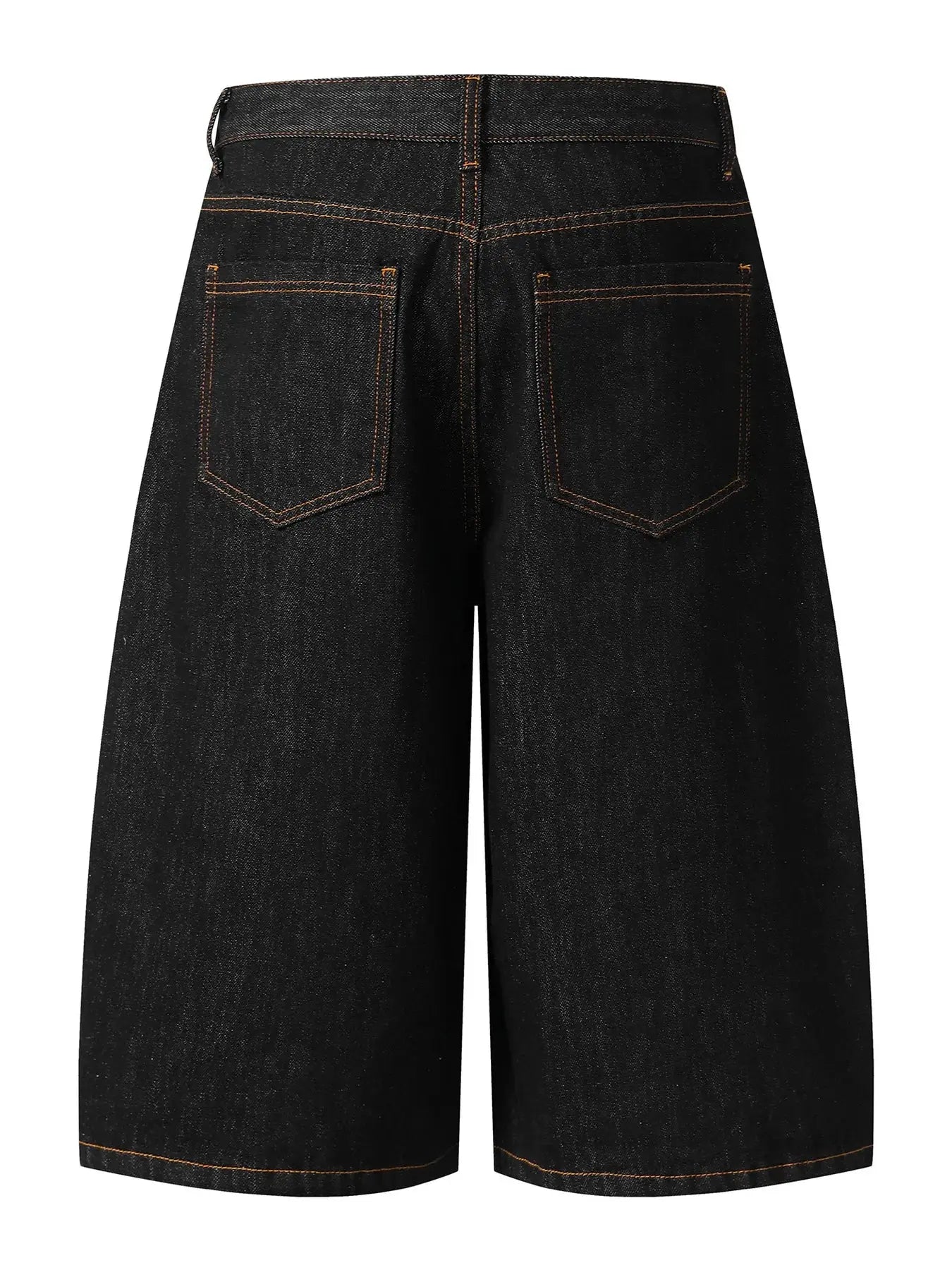 Men's Wide Leg Denim Shorts with Embroidered Pocket Detail - Couture Envy