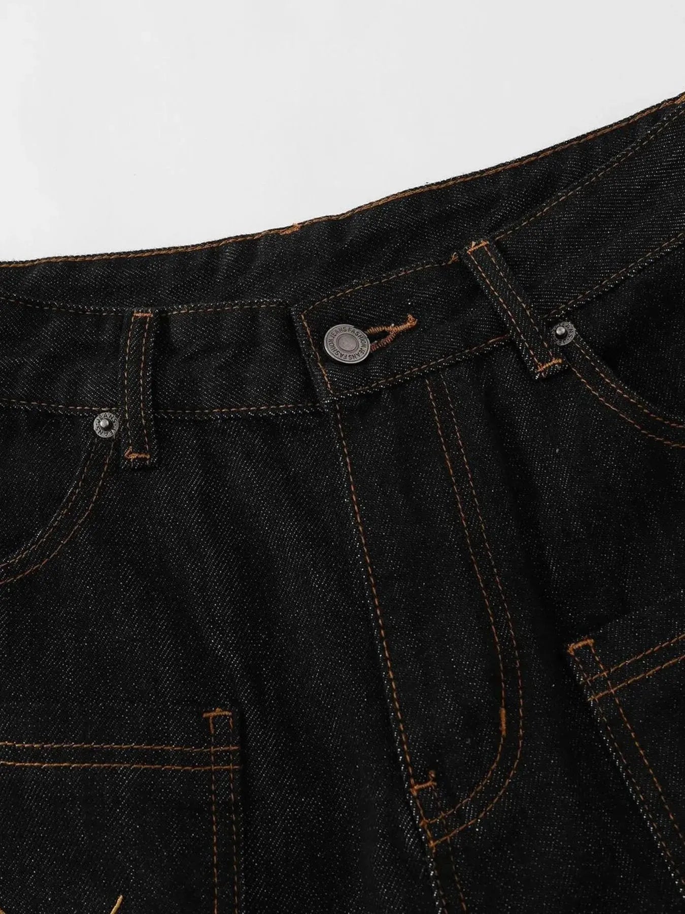 Men's Wide Leg Denim Shorts with Embroidered Pocket Detail - Couture Envy