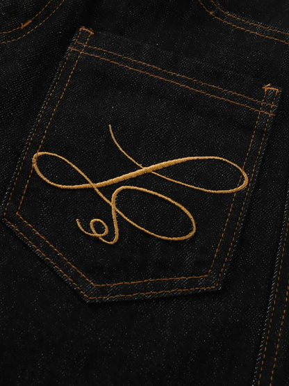 Men's Wide Leg Denim Shorts with Embroidered Pocket Detail - Couture Envy