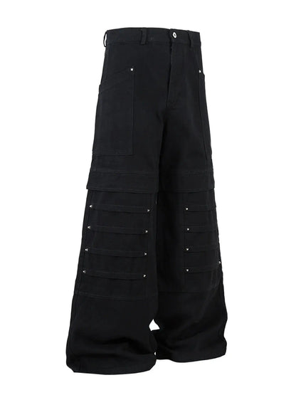 Men's Wide Leg Studded Jeans - Couture Envy