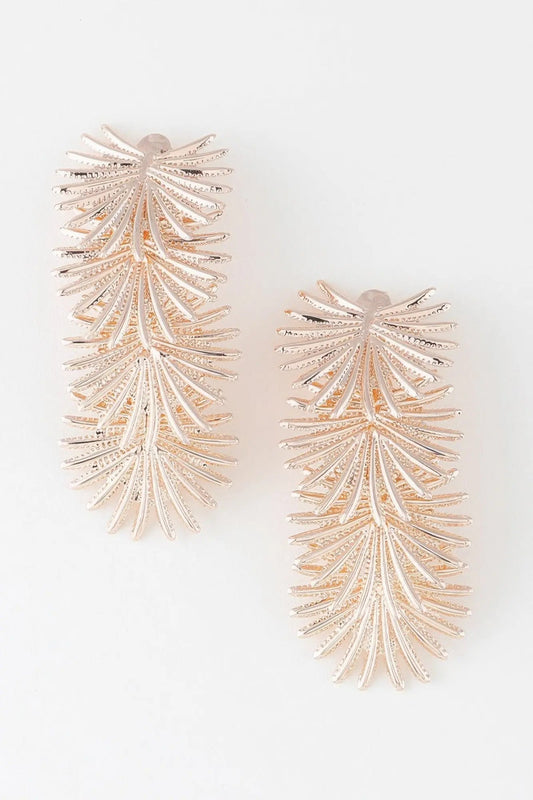 Multi Flare Leaf Drop Earrings - Couture Envy