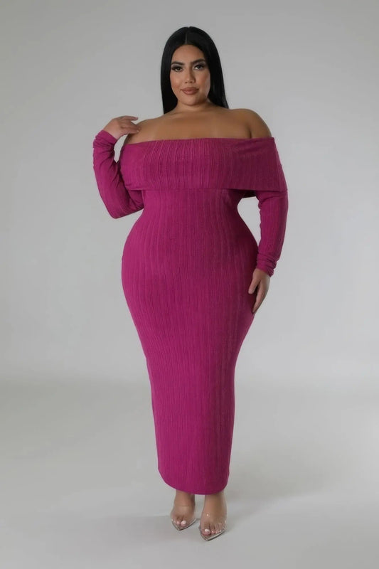 Off Shoulders Stretch Dress - Couture Envy