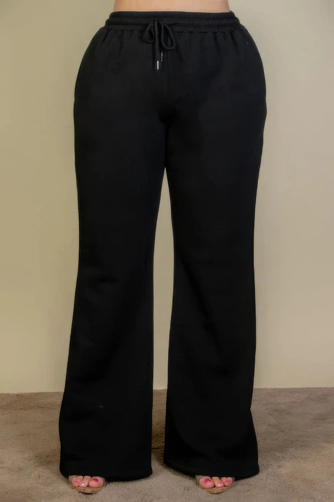 Plus Size Drawstring Waist Slant Pocket Sweatpants - Couture Envy