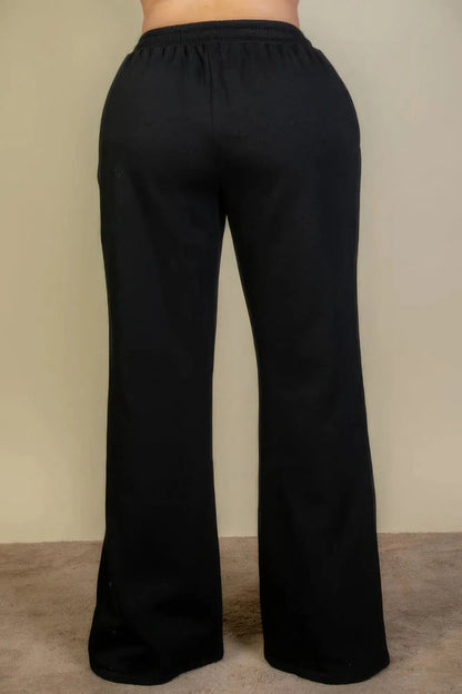Plus Size Drawstring Waist Slant Pocket Sweatpants - Couture Envy