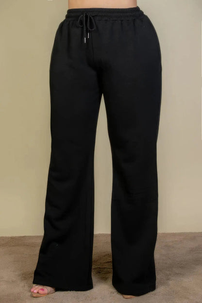 Plus Size Drawstring Waist Slant Pocket Sweatpants - Couture Envy