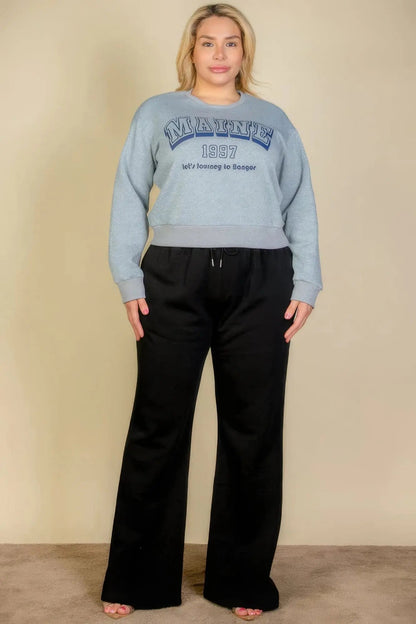 Plus Size Drawstring Waist Slant Pocket Sweatpants - Couture Envy