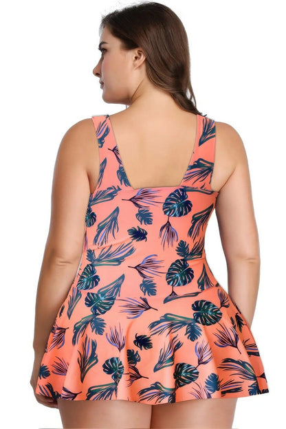 Plus Size Solid Ruffle V Neck Fit Swimsuits - Couture Envy