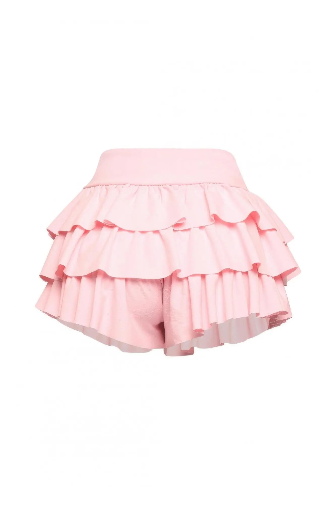 Plus Size Solid Ruffled Shorts - Couture Envy