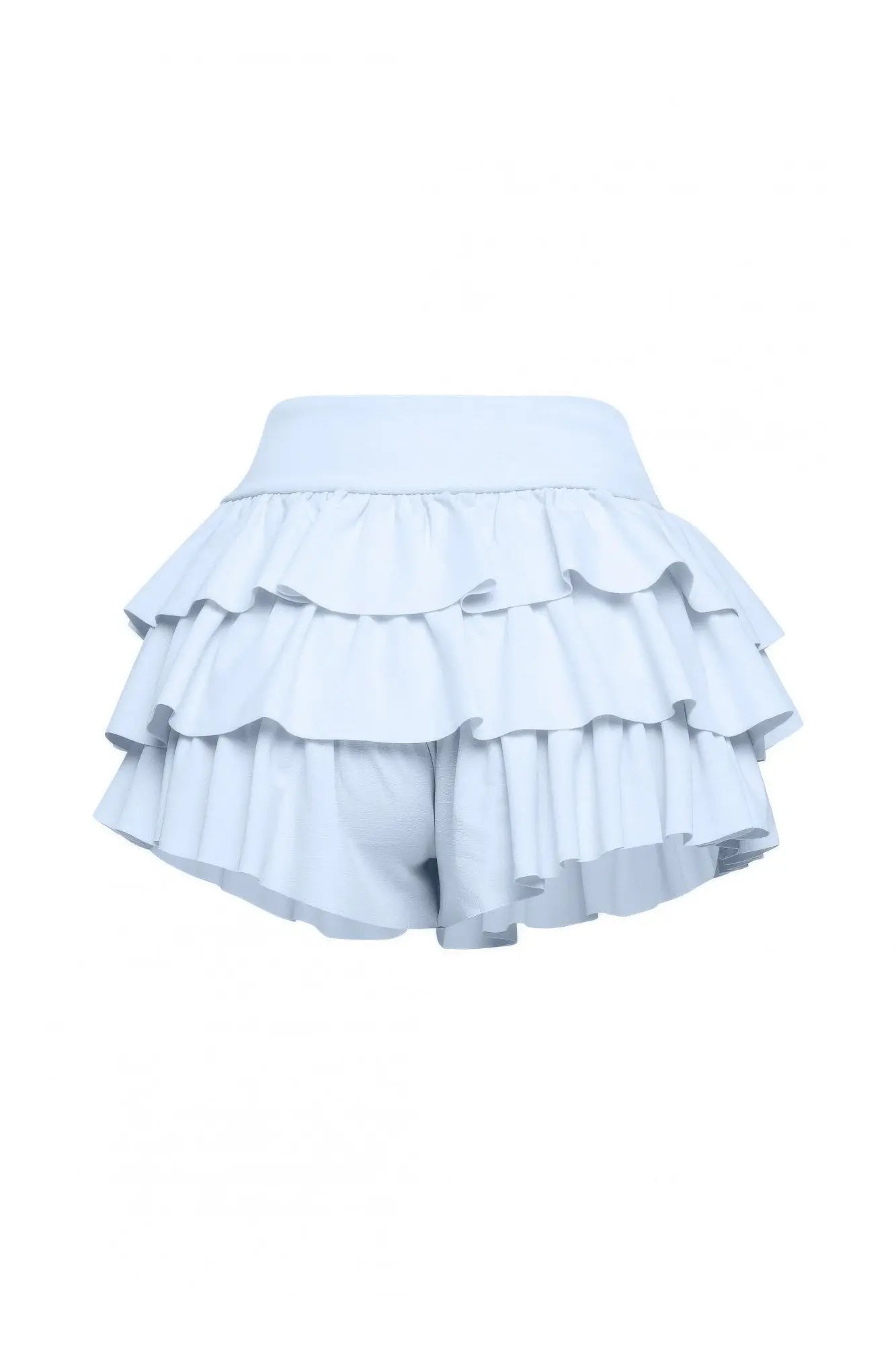 Plus Size Solid Ruffled Shorts - Couture Envy