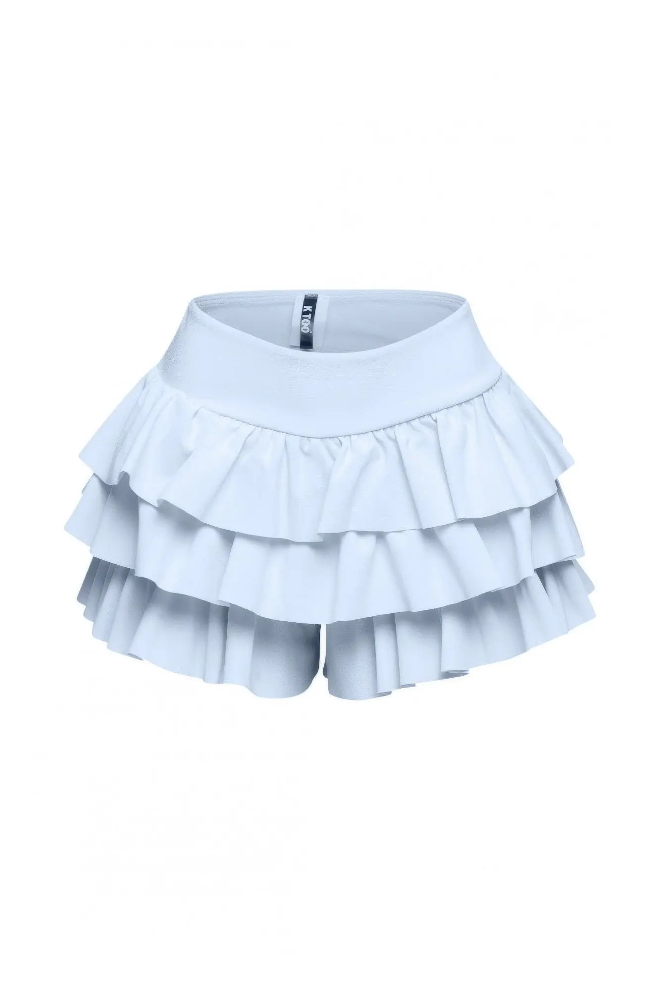 Plus Size Solid Ruffled Shorts - Couture Envy