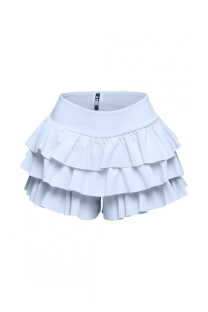 Plus Size Solid Ruffled Shorts - Couture Envy
