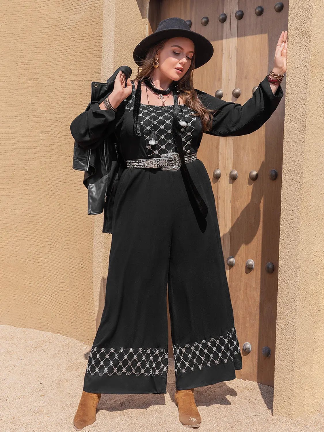 Plus Size Square Neck Jumpsuit - Couture Envy