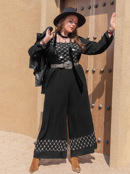 Plus Size Square Neck Jumpsuit - Couture Envy