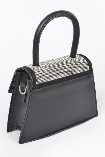 Rhinestone Top Handle Crossbody Bag - Couture Envy