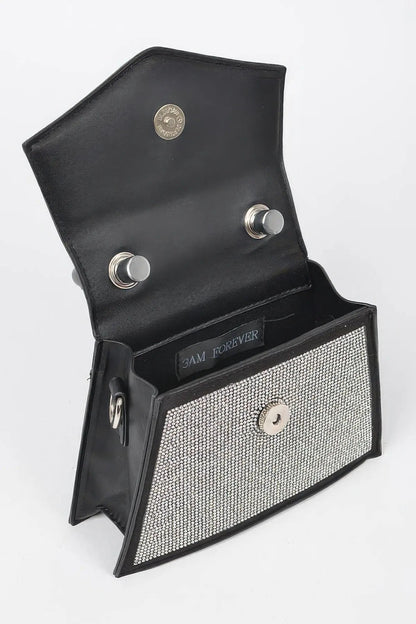 Rhinestone Top Handle Crossbody Bag - Couture Envy