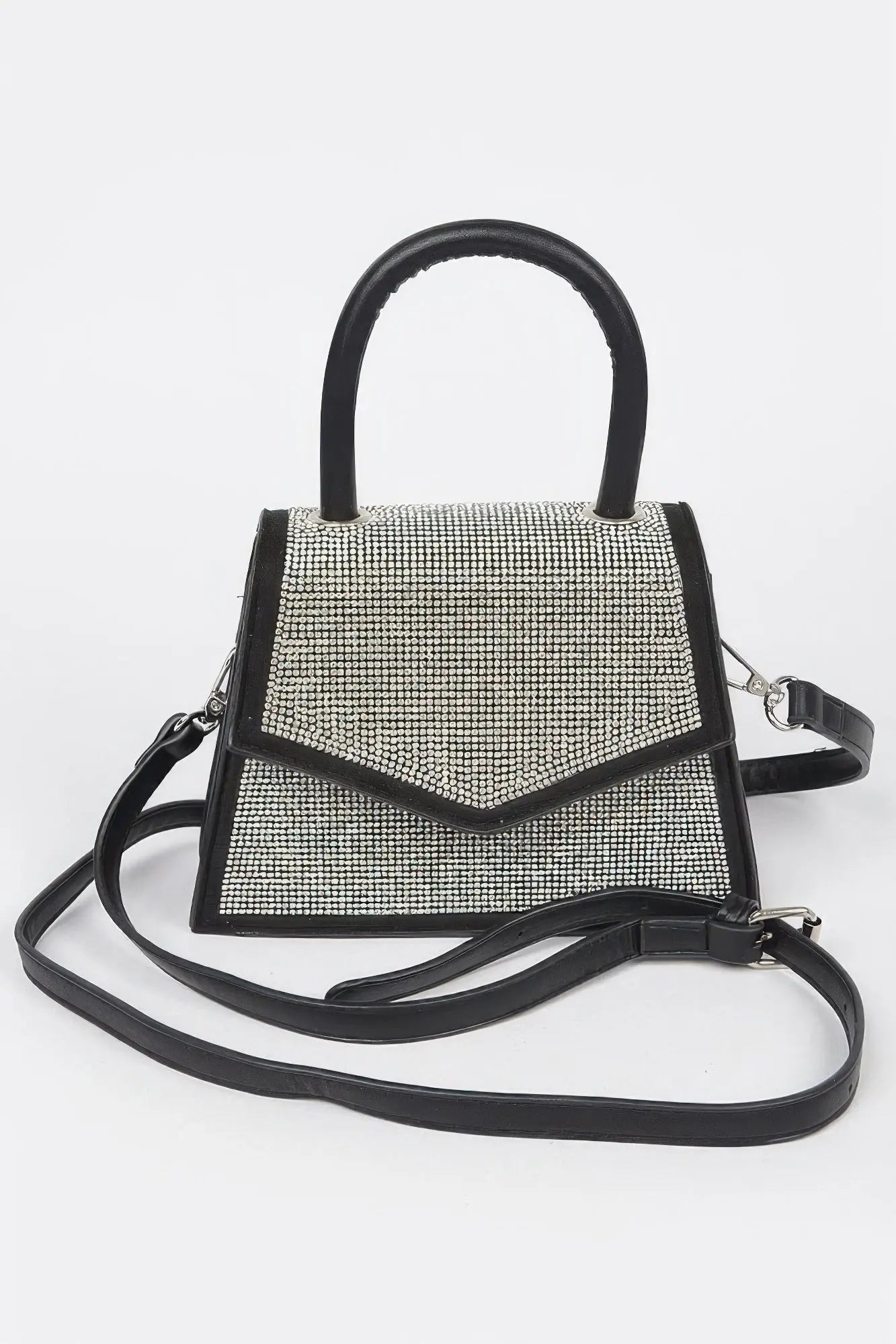 Rhinestone Top Handle Crossbody Bag - Couture Envy