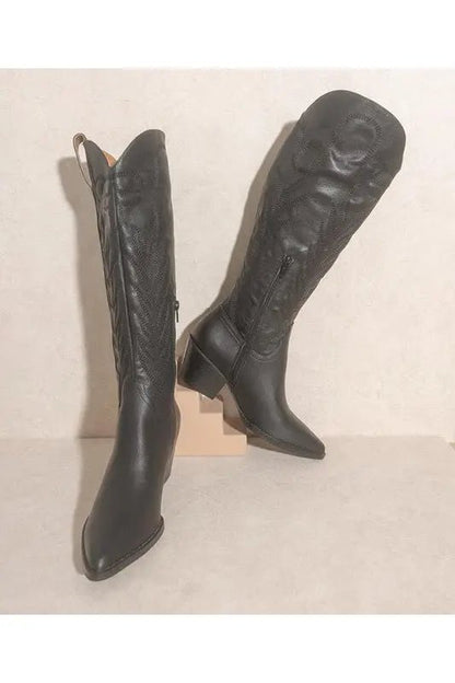 SAMARA - EMBROIDERY WESTERN KNEE HIGH BOOTS - Couture Envy