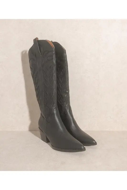 SAMARA - EMBROIDERY WESTERN KNEE HIGH BOOTS - Couture Envy