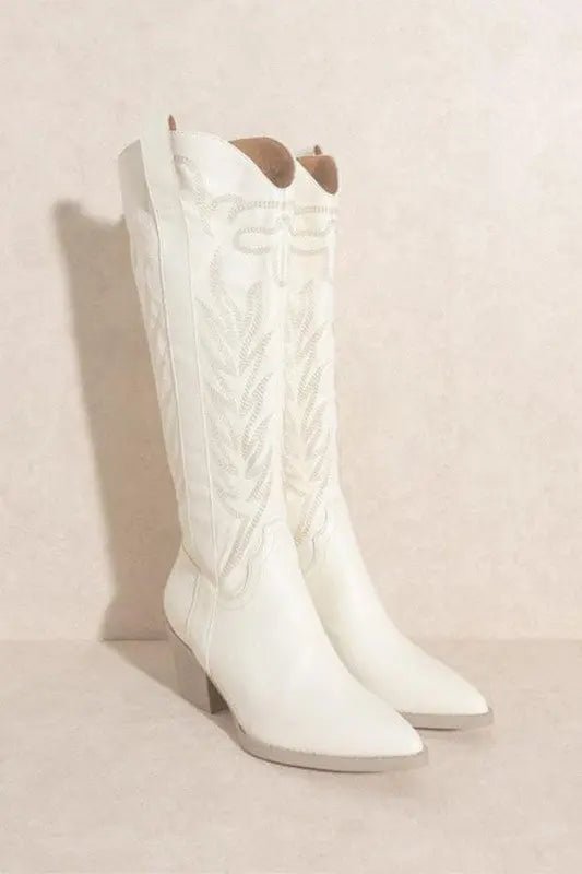 SAMARA - EMBROIDERY WESTERN KNEE HIGH BOOTS - Couture Envy