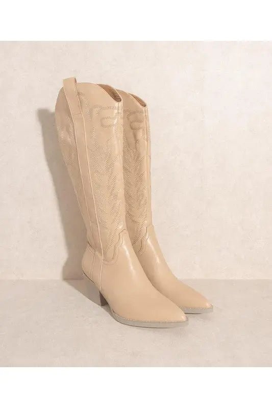 SAMARA - EMBROIDERY WESTERN KNEE HIGH BOOTS - Couture Envy