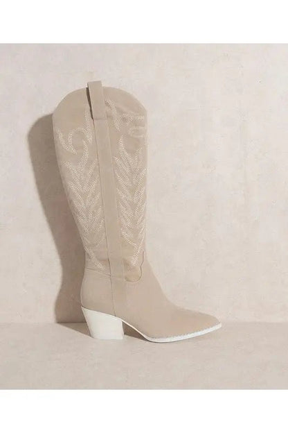 SAMARA - EMBROIDERY WESTERN KNEE HIGH BOOTS - Couture Envy