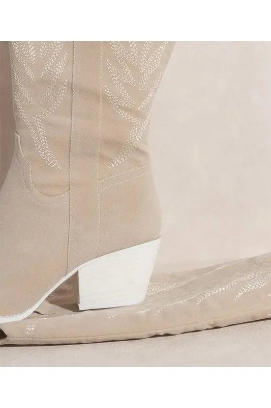 SAMARA - EMBROIDERY WESTERN KNEE HIGH BOOTS - Couture Envy