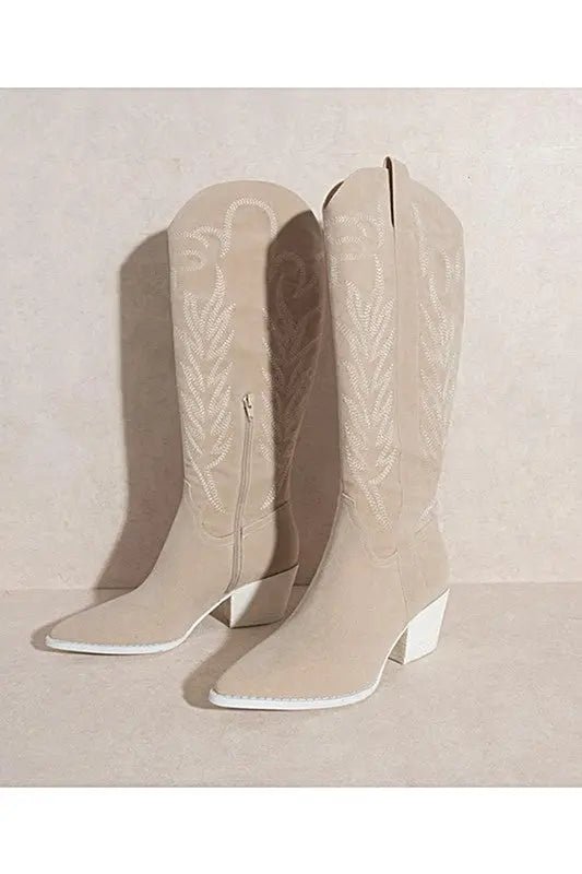 SAMARA - EMBROIDERY WESTERN KNEE HIGH BOOTS - Couture Envy