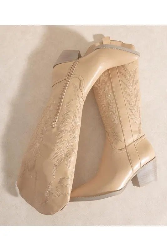 SAMARA - EMBROIDERY WESTERN KNEE HIGH BOOTS - Couture Envy