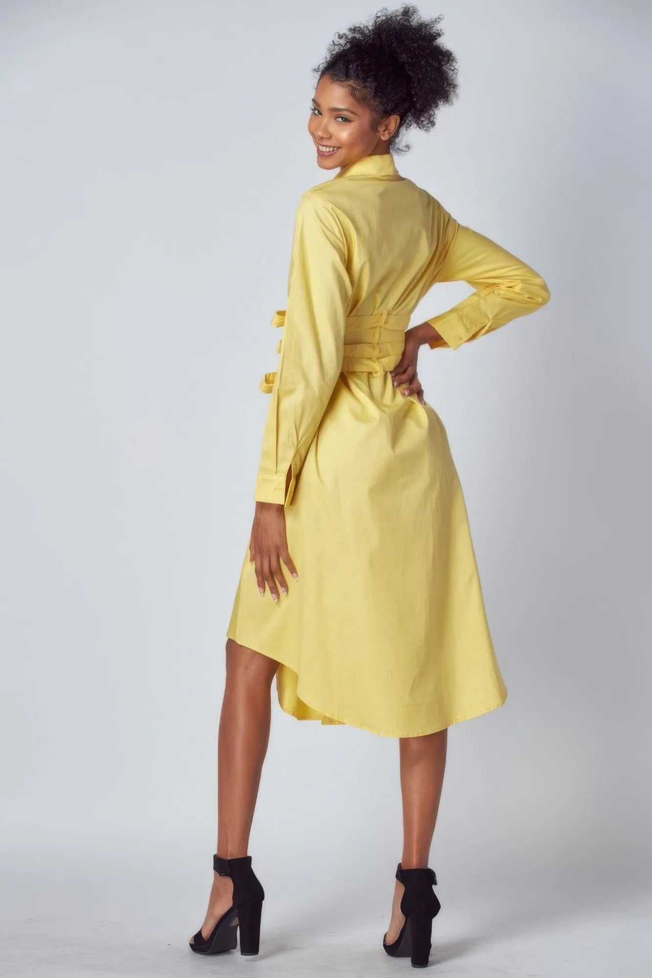 Shirt Dress With Tie Up Belt Detail - Couture Envy