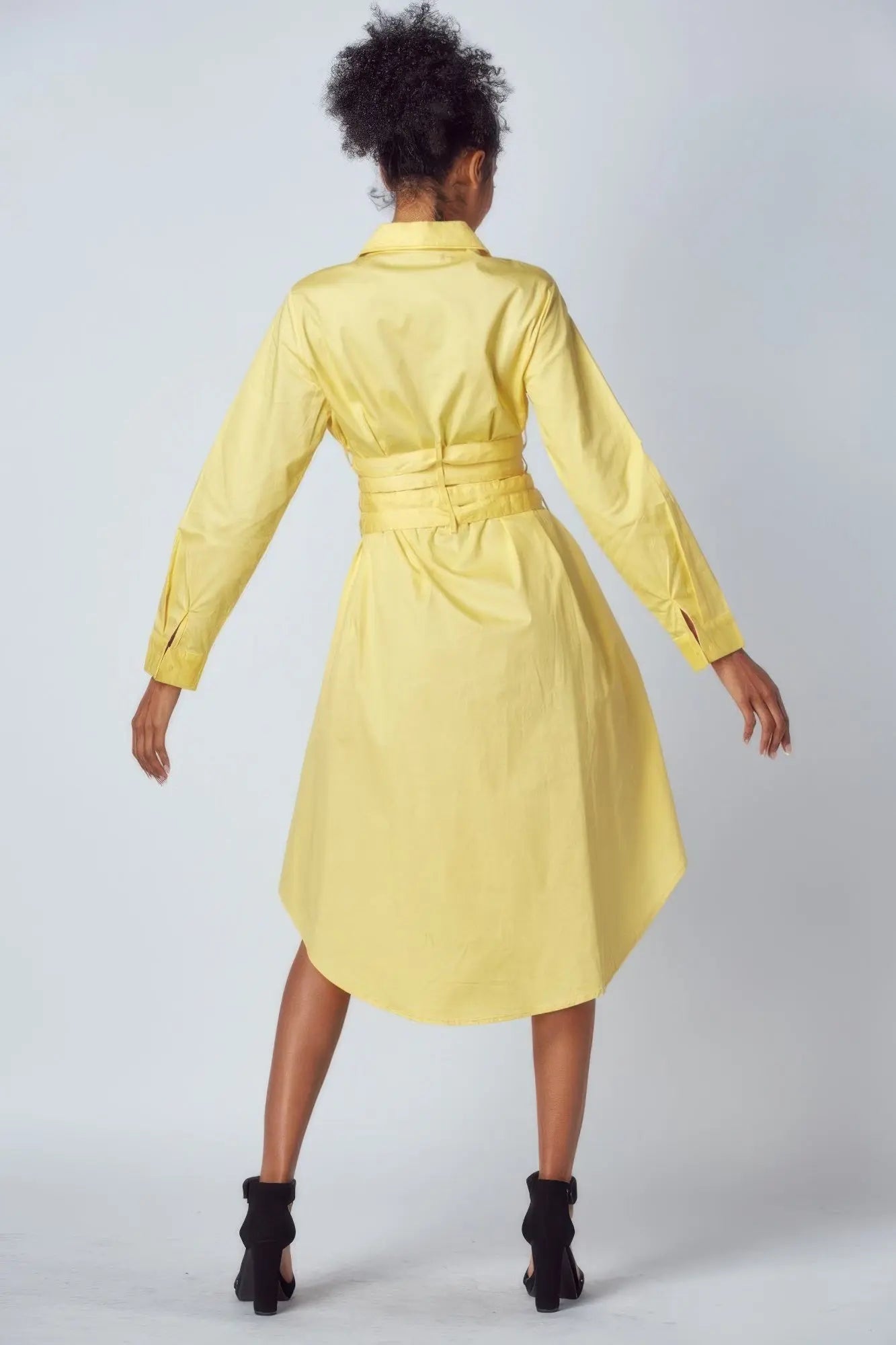 Shirt Dress With Tie Up Belt Detail - Couture Envy