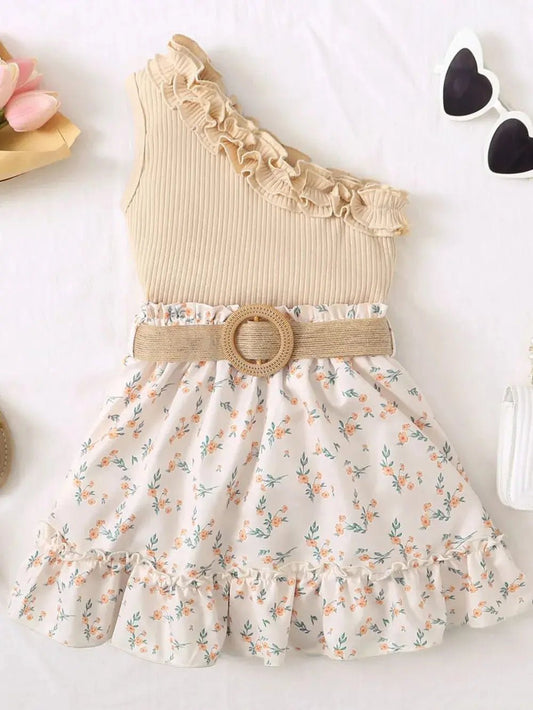 Single Shoulder Top and Printed Skirt Set - Couture Envy