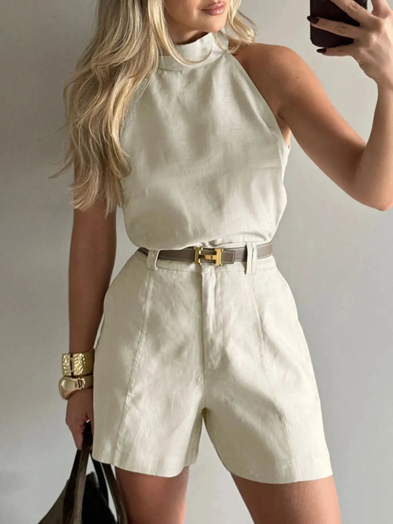 Sleeveless Top and Shorts Set - Couture Envy