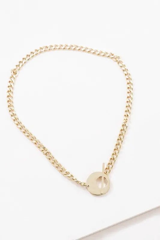 Striking Chain Collar Necklace (14K) - Couture Envy