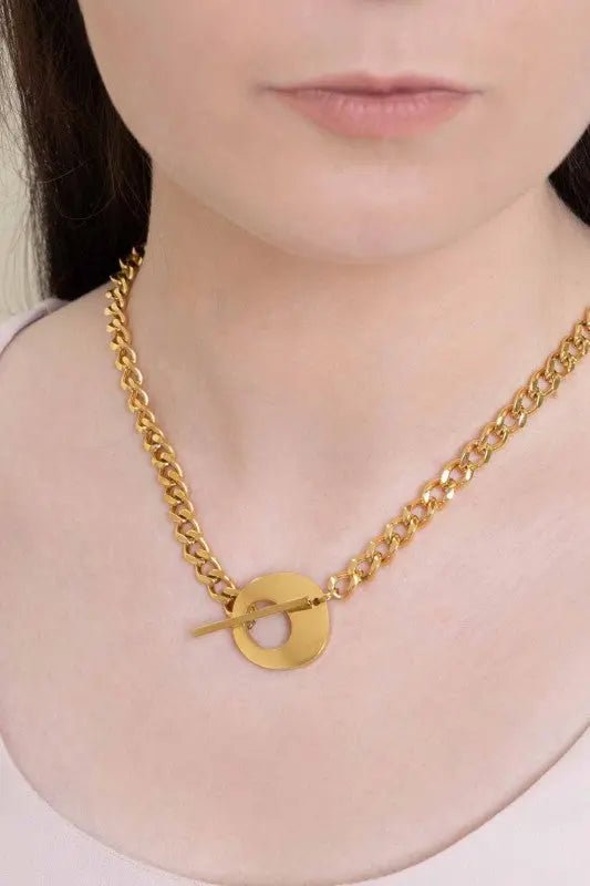 Striking Chain Collar Necklace (14K) - Couture Envy