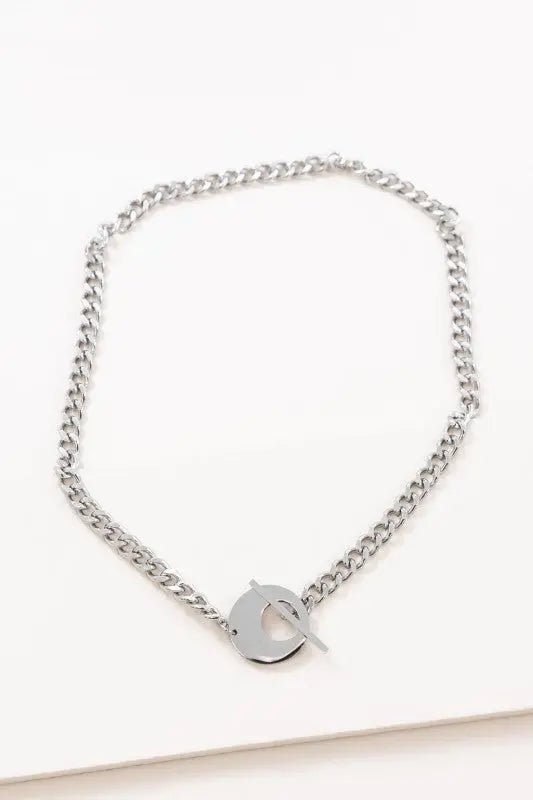 Striking Chain Collar Necklace | Silver - Couture Envy