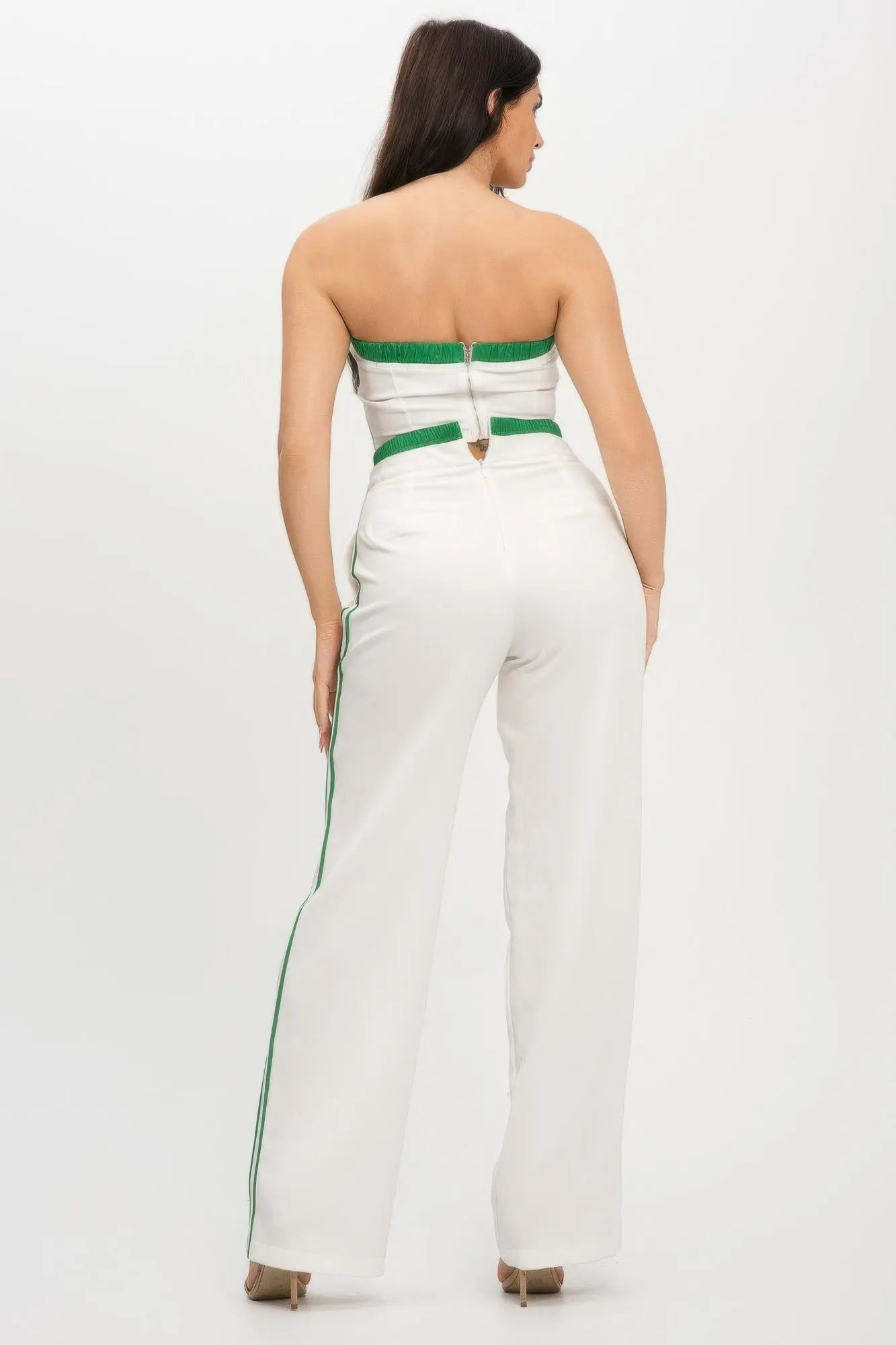 Stripe Tapping Contrast Elastic Band Toppants Set - Couture Envy