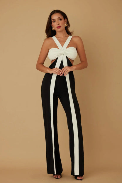 X Ribbon Open Jumpsuit - Couture Envy