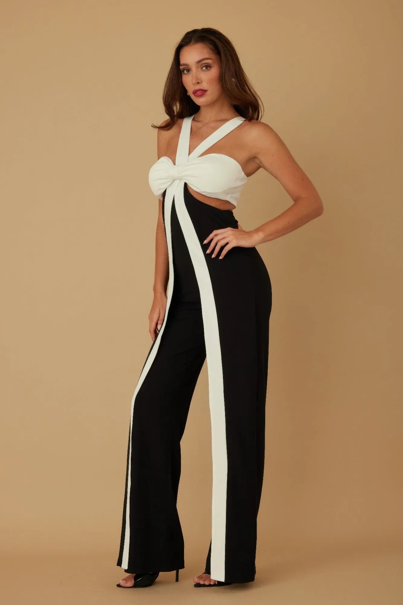 X Ribbon Open Jumpsuit - Couture Envy
