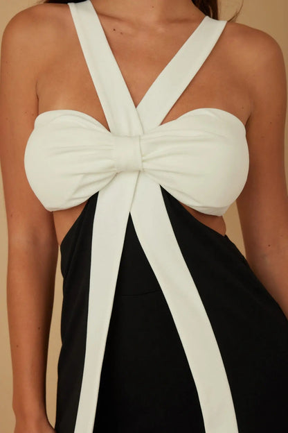 X Ribbon Open Jumpsuit - Couture Envy