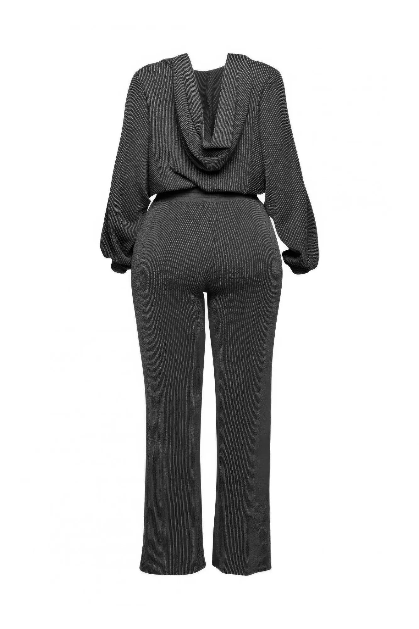 Zipper Closure Hoodie Jacket & Pants Set - Couture Envy